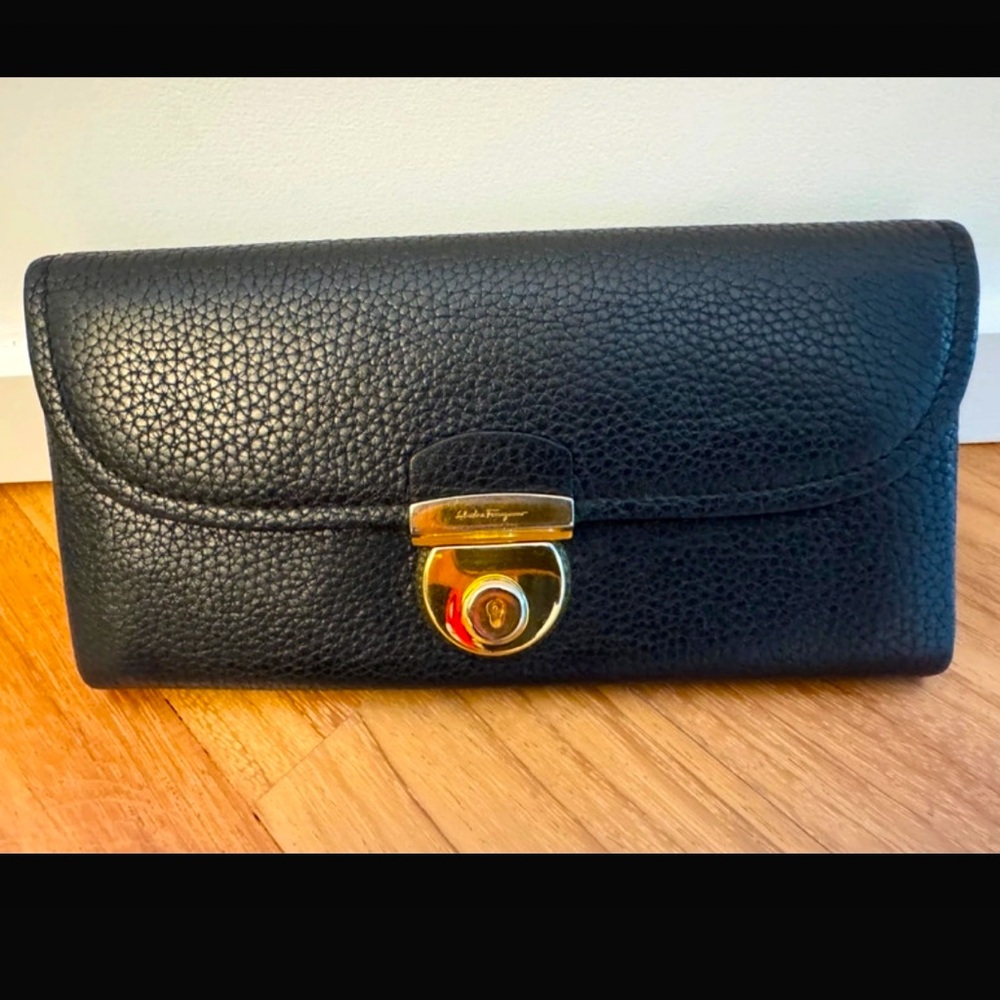 Timeless Pebbled Leather Salvatore Ferragamo Wallet
